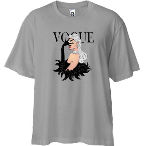 Футболка двонитка Oversize, Сірий, VOGUE blonde girl 1