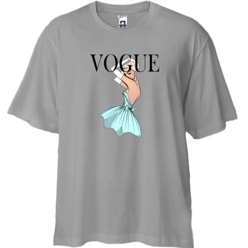 Футболка двунитка Oversize, Серый, VOGUE blonde girl 2
