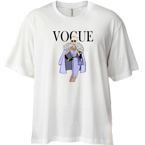 Футболка двунитка Oversize, Белый, VOGUE blonde girl 3