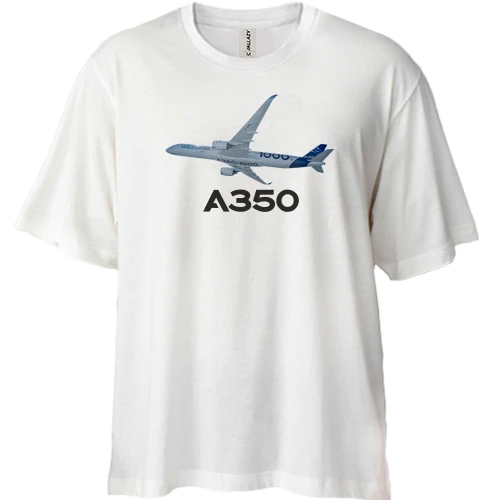 Футболка двонитка Oversize, Білий, Airbus A350