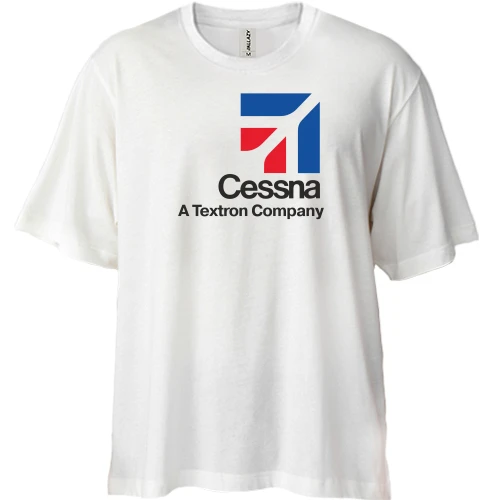 Футболка двунитка Oversize, Белый, Cessna logo