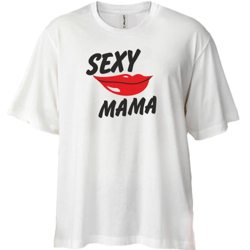 Футболка двунитка Oversize Sexy мама