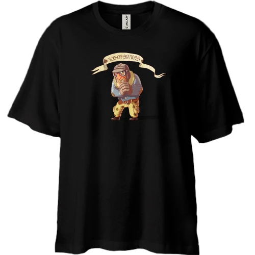 Футболка двунитка Oversize, Черный, Ace of spades