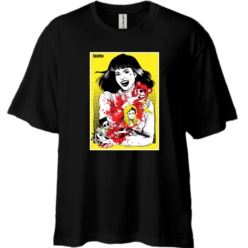 Футболка двонитка Oversize, Чорний, Tarantina