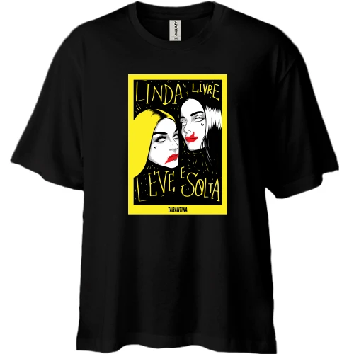 Футболка двунитка Oversize, Черный, Linda livre Leve esolia