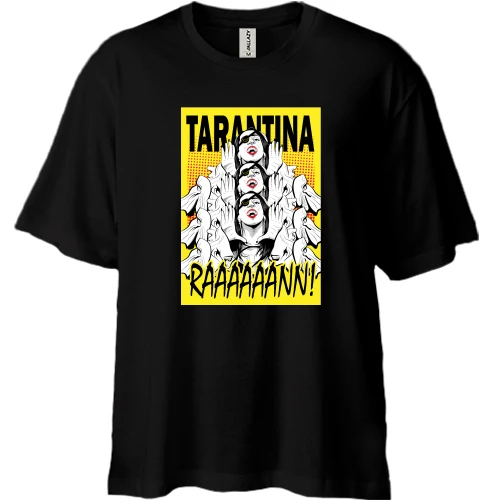 Футболка двунитка Oversize, Черный, Tarantina Raaaannn!