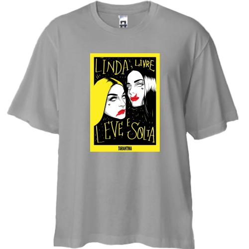 Футболка двонитка Oversize, Сірий, Linda, Livre leve Solta