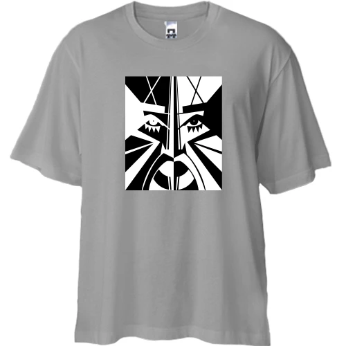 Футболка двунитка Oversize Black and white portrait abstraction