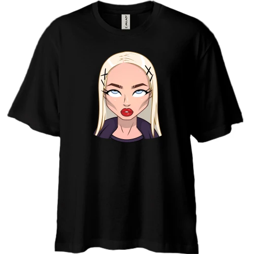 Футболка двунитка Oversize, Черный, Art. Blonde