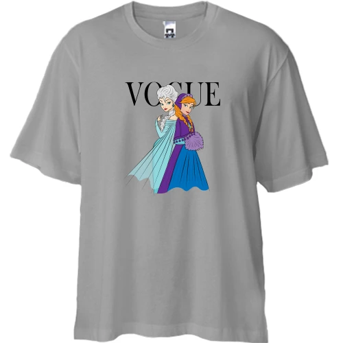Футболка двунитка Oversize, Серый, VOGUE Elsa and Anna