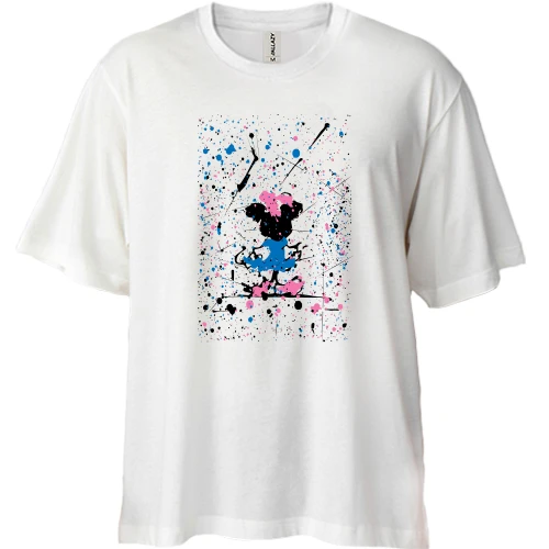 Футболка двунитка Oversize Minnie Mouse paint atr