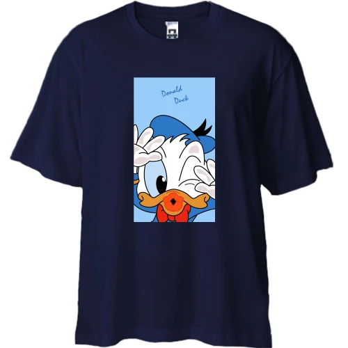 Футболка двунитка Oversize, Синий, Donald duck baby