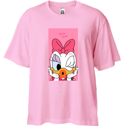 Футболка двунитка Oversize, Розовый, Daisy Duck baby.