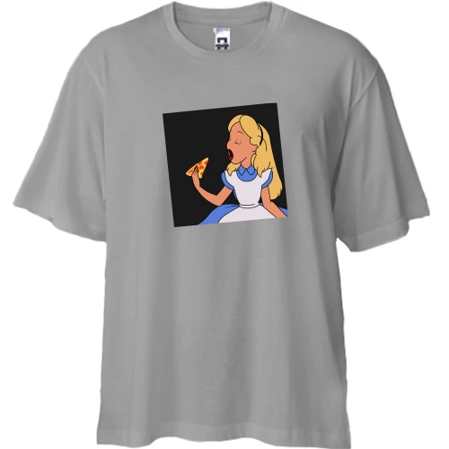 Футболка двунитка Oversize, Серый, Alice and pizza