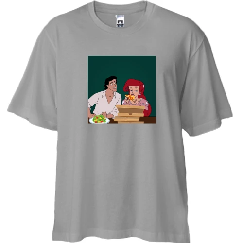 Футболка двунитка Oversize, Серый, Ariel eating