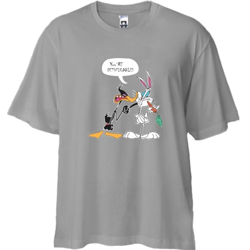 Футболка двонитка Oversize, Сірий, You are dethpicable