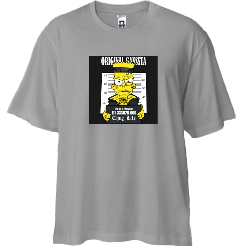 Футболка двунитка Oversize, Серый, Bart original gangssta