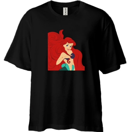 Футболка двунитка Oversize, Черный, Ariel hair