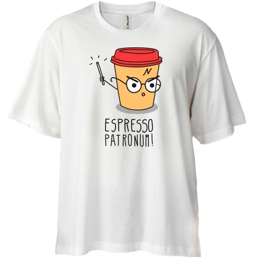 Футболка двунитка Oversize, Белый, Espresso Patronum