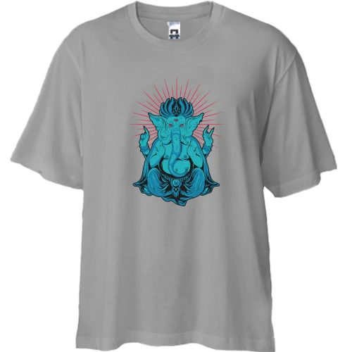 Футболка двонитка Oversize, Сірий, Elephant Buddha