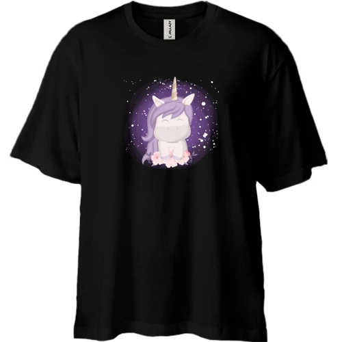 Футболка двунитка Oversize Baby unicorn purple