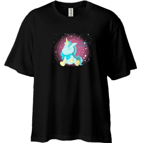 Футболка двонитка Oversize Baby unicorn blue