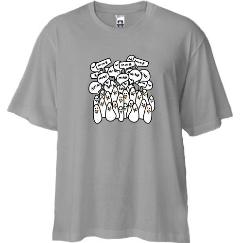 Футболка двунитка Oversize, Серый, Seagulls MINE