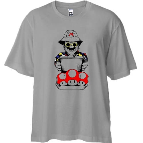 Футболка двунитка Oversize, Серый, Mario with a case