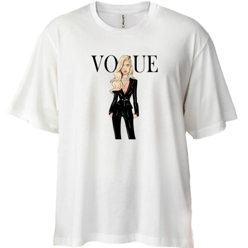 Футболка двонитка Oversize, Синій, VOGUE Cara Delevingne
