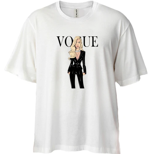Футболка двунитка Oversize, Белый, VOGUE Cara Delevingne.