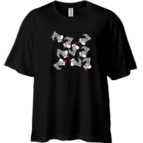 Футболка двунитка Oversize Bugs bunny pattern