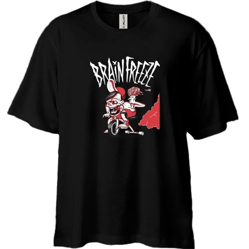 Футболка двонитка Oversize, Чорний, BrainFreez