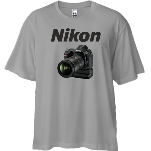 Футболка двонитка Oversize, Сірий, Nikon D850
