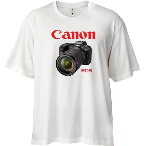 Футболка двунитка Oversize, Белый, Canon EOS R