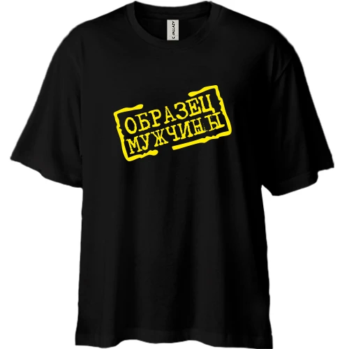 Футболка двунитка Oversize, Черный, Образец Мужчины (2)