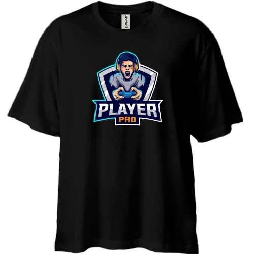 Футболка двунитка Oversize, Черный, Player pro