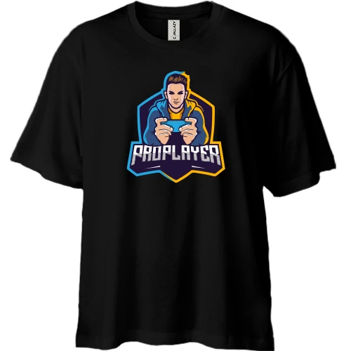 Футболка двунитка Oversize, Черный, Proplayer