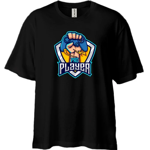 Футболка двунитка Oversize, Черный, pro Player 2