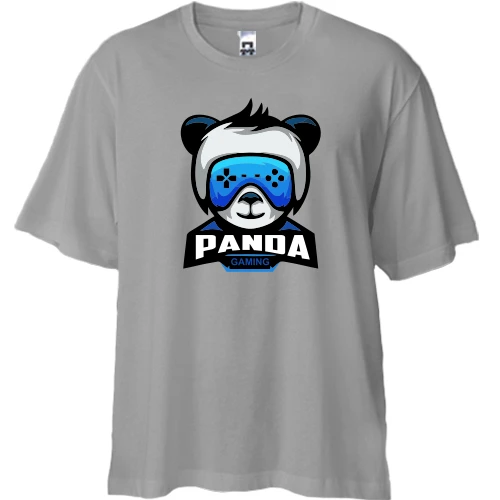 Футболка двунитка Oversize, Серый, Panda gaming
