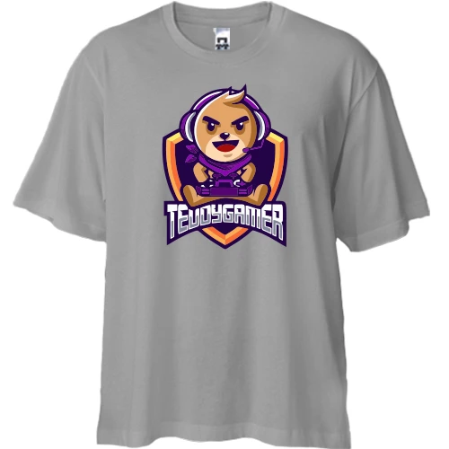 Футболка двунитка Oversize, Серый, Teddygamer