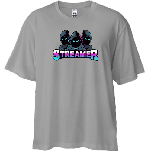 Футболка двунитка Oversize, Серый, Streamer 2