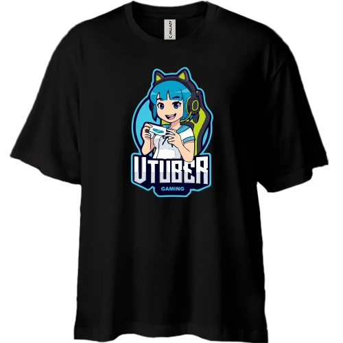 Футболка двунитка Oversize, Черный, Utuber gaming