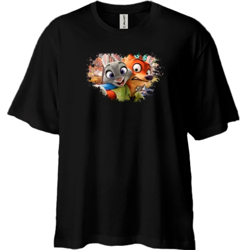 Футболка двунитка Oversize Зверополис LOVE