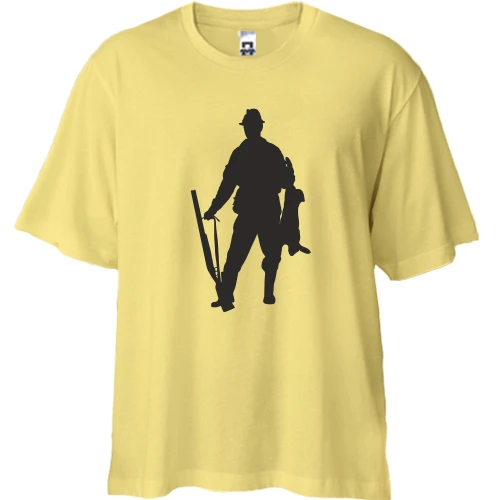 Футболка двунитка Oversize, Желтый, Hunter silhouette