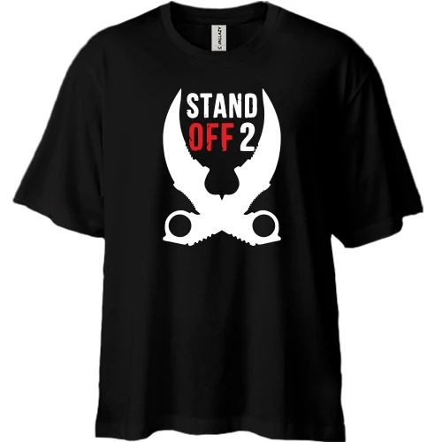 Футболка двунитка Oversize, Черный, Standoff Кинжалы