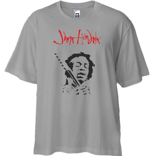 Футболка двунитка Oversize, Белый, Jimi Hendrix