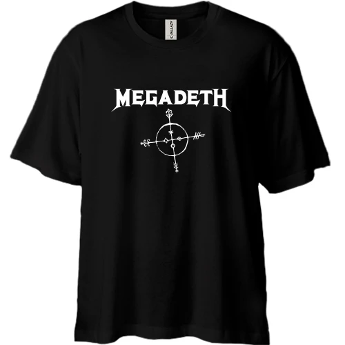 Футболка двонитка Oversize, Жовтий, Megadeth