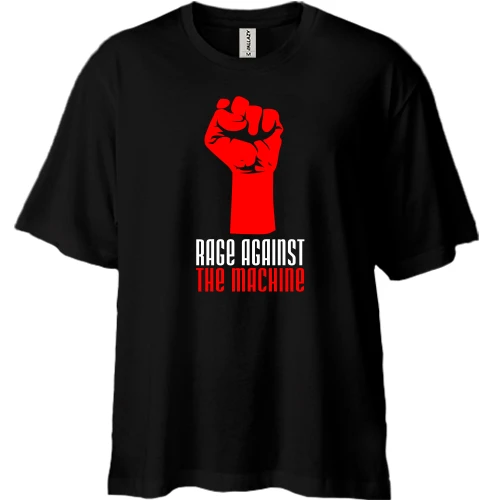 Футболка двунитка Oversize, Черный, Rage Against the Machine