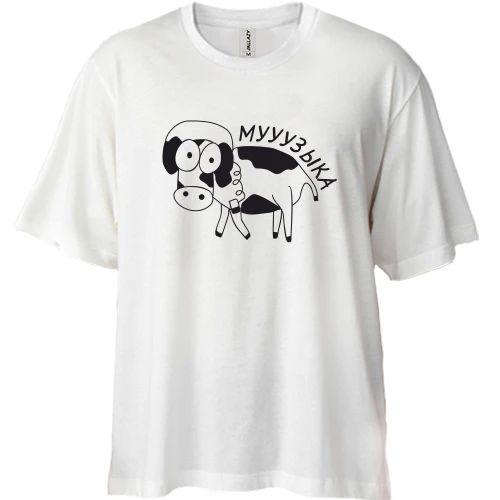 Футболка двонитка Oversize, Білий, Мууузика