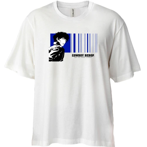 Футболка двунитка Oversize, Белый, Cowboy Bebop